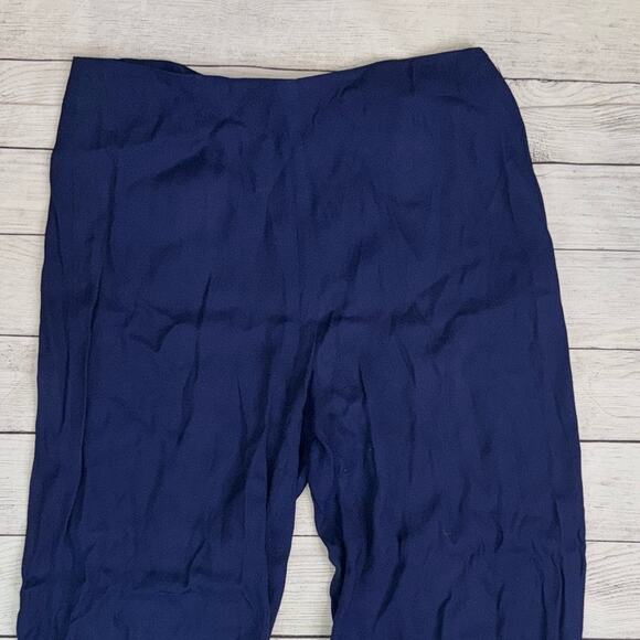 Reformation Women's Lightweight Wide Leg High Rise Pants Navy Blue Size 4 - Picture 3 of 6